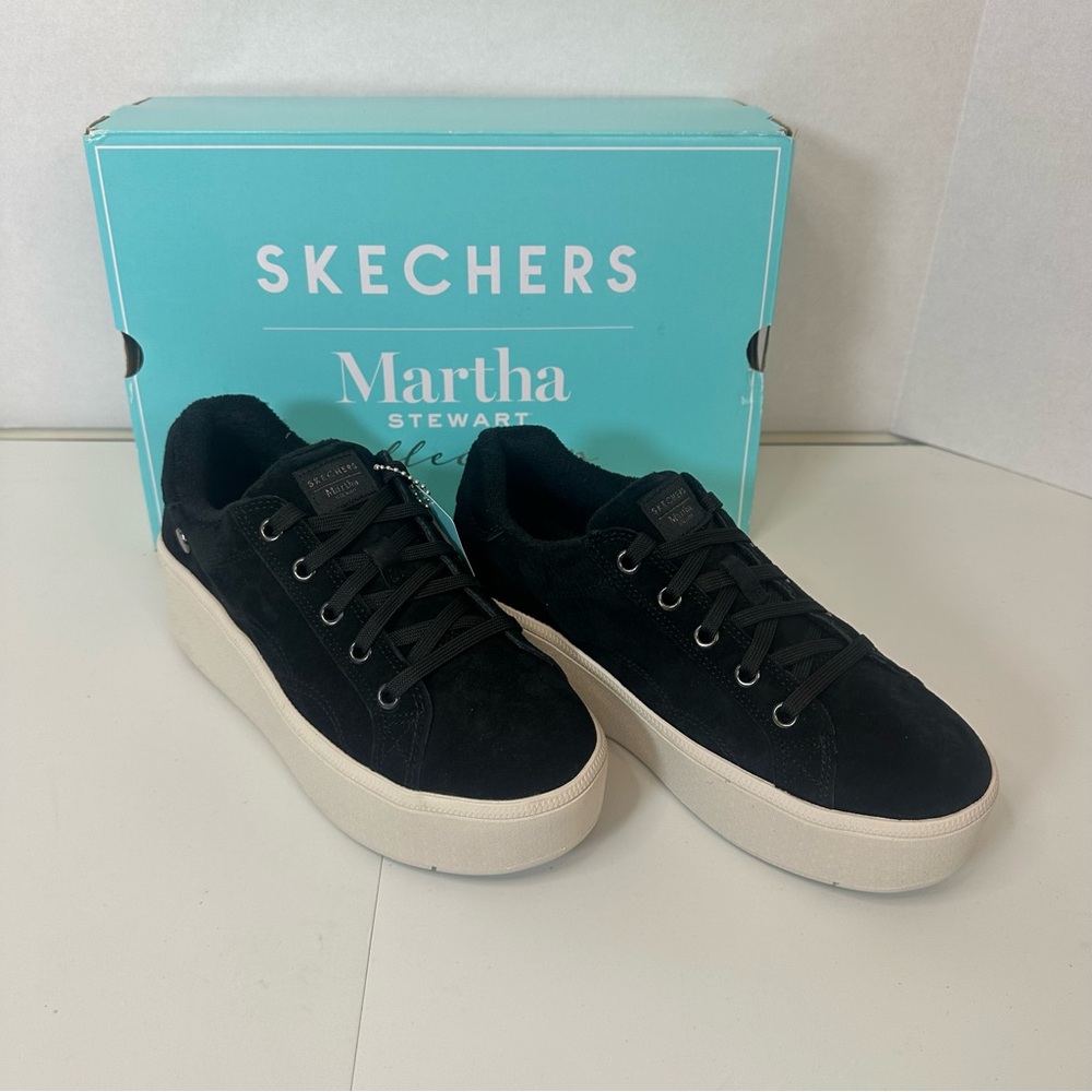 New Skechers Martha Stewart Plateau Chic Lady Platform Sneakers Women's Sz 7